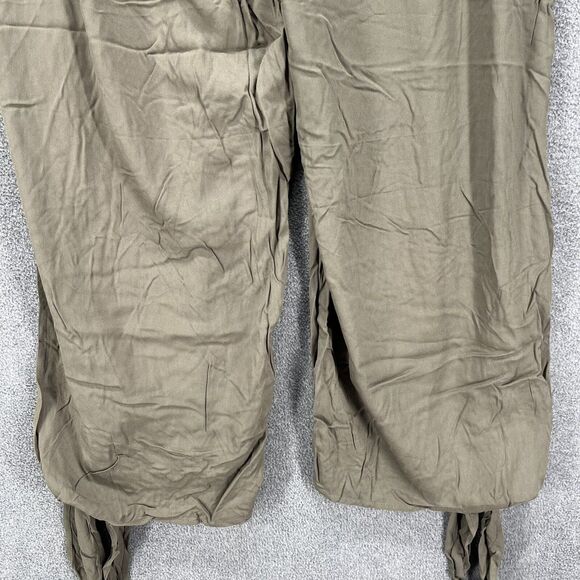 BLOOMCHIC Pants plus 2X 18 20 Green knotted split hem solid pockets pull on - Picture 16 of 16